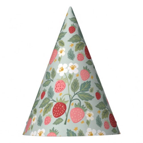 Berry First Strawberry Bouquet Birthday  Party Hat
