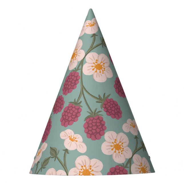 Berry First Strawberry Bouquet Birthday  Party Hat (Front)
