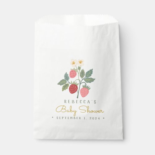 Berry First Strawberry Bouquet Favor Bag