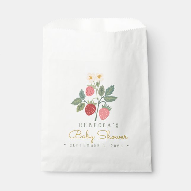 Berry First Strawberry Bouquet Favor Bag (Front)