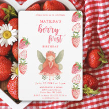 Berry First Strawberry Fairy 1st Birthday Party