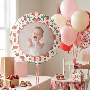 Berry First Strawberry Girl 1st Birthday Party Balloon