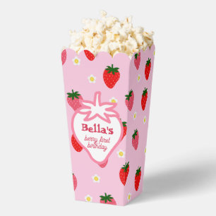 Berry First Strawberry Girl First Birthday Party Favor Boxes