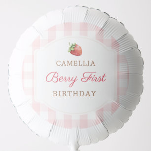 Berry First Strawberry Jam 1st Birthday Party Balloon