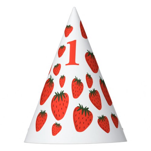 Berry First Strawberry  Party Hat