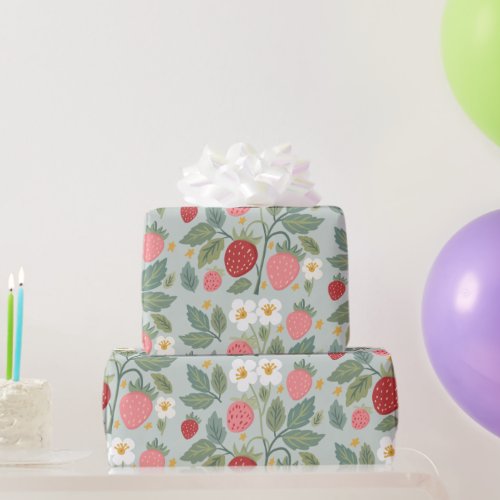 berry first strawberry wrapping paper