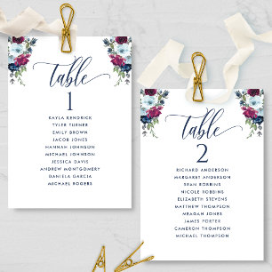 Berry Floral, Seating Plan Cards with Guest Names