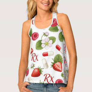 Berry, Flower & Pill Pattern Pharmacy Tank Top