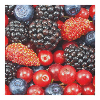 Berry-Fresh Background Mosaic Faux Canvas Print