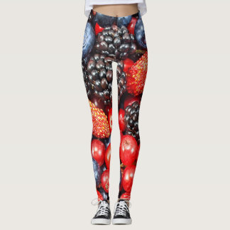 Berry-Fresh Background Mosaic Leggings