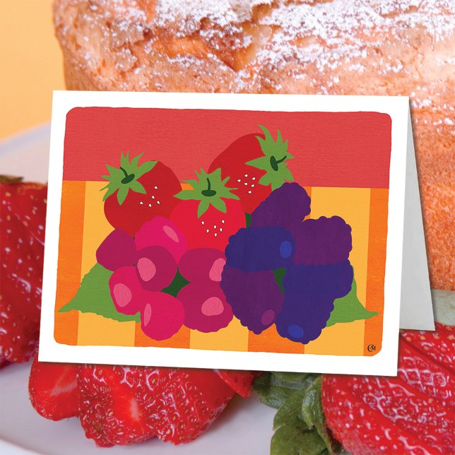 Berry Fruit Strawberry Blank Card (Creator Uploaded)