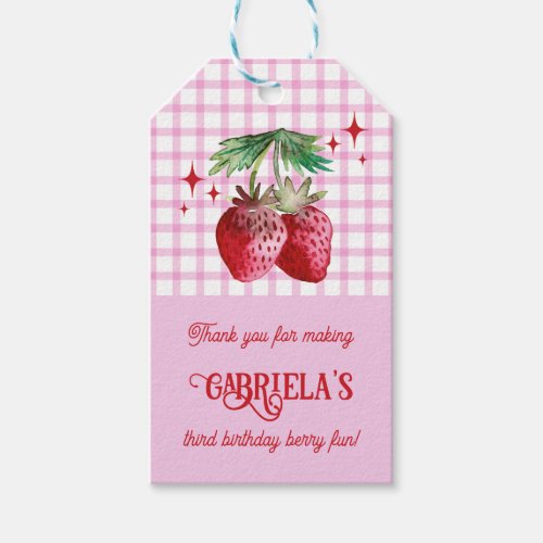 Berry Fun Strawberry Birthday Favor Gift Tags