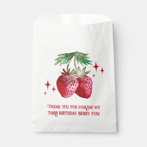 Berry Fun Strawberry Birthday Party  Favor Bag