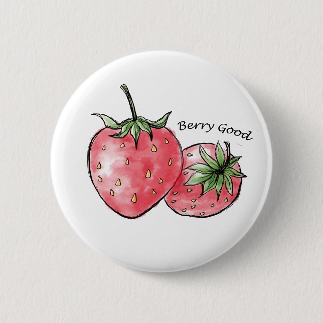Berry Good Fun - Strawberry Delight Button (Front)