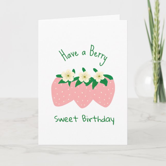 Berry Good Vibes All Day Birthday Card (Front)