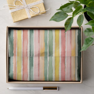 Berry Green Orange Pink Fruity Stripes Birthday Tissue Paper