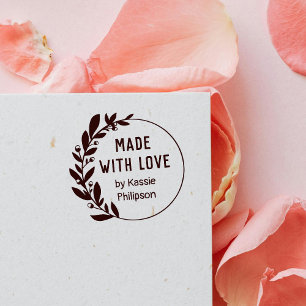 Berry Greenery Wreath Made With Love Self-inking Stamp
