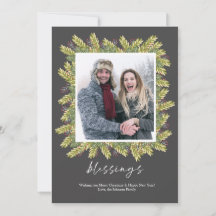 Berry & Greens Floral Blessings Christmas Frame