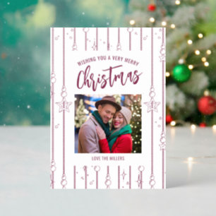 Berry Hanging Ornaments Family Christmas Photo Letterpress Photo Cards
