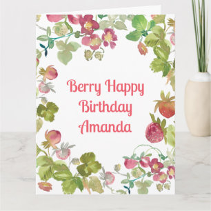 Berry Happy Strawberry Birthday Card