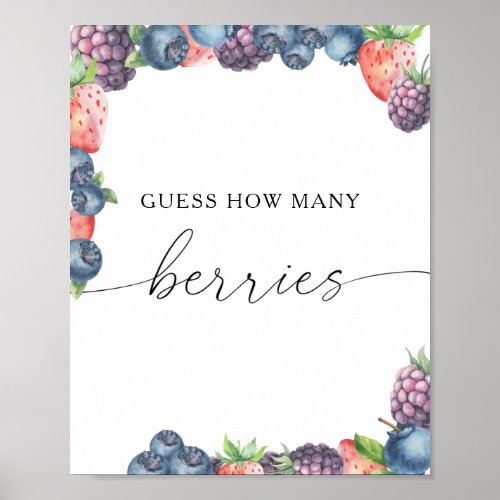 Berry _ How many berries bridal shower game Poster