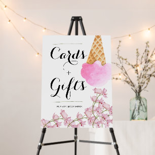 Berry Ice Cream Bridal Shower Cards + Gifts Sign