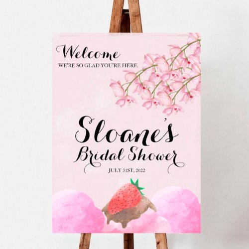 Berry Ice Cream Social Bridal Shower Welcome Sign