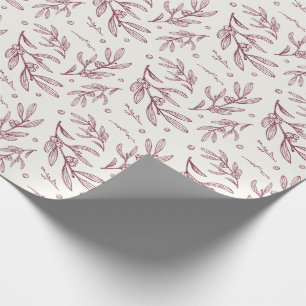 Berry Imprint Plum Holiday Wrapping Paper