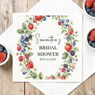 Berry in Love Berries Strawberry Bridal Shower Napkins