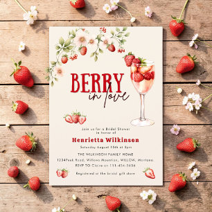 Berry in Love Botanical Art Pink Bridal Shower 