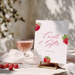 Berry in Love Bridal Shower Cards and Gifts Poster