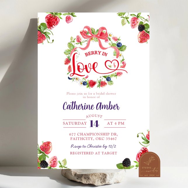 Berry in love Bridal Shower Invitation (Creator Uploaded)