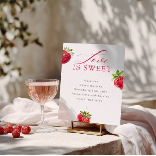 Berry in Love Bridal Shower Love is Sweet Dessert Poster