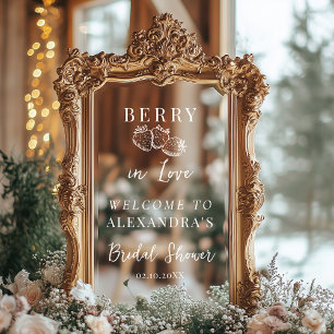 Berry In Love Elegant Selfie Mirror Welcome Sign