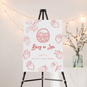 Berry in Love Hand-drawn Strawberry Bridal Shower Foam Board