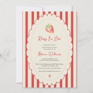 Berry in love Preppy Strawberry Bridal Shower  Invitation