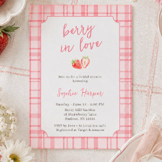 Berry In Love Starwberry Bridal Shower Invitation