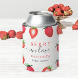 Berry In Love Strawberry Bridal Shower Favor Can Cooler<br><div class="desc">These "berry in love" sweet strawberry can coolers are perfect favors for anyone having a bridal shower this year. The design features hand painted watercolor strawberries and easy to personalize template wording. Matching items can be found in the collection.</div>