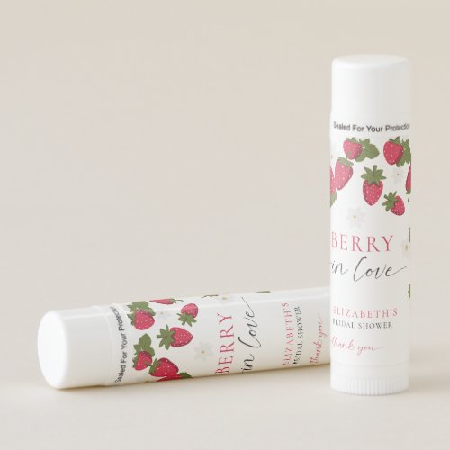 Berry in Love Strawberry Bridal Shower Floral Lip Balm