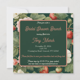 Berry in Love: Strawberry Bridal Shower Invitation