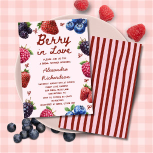 Berry In Love Strawberry Bridal Shower Invitation