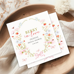 Berry In Love Strawberry Bridal Shower Napkins