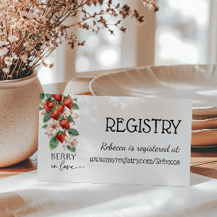 Berry in Love Strawberry Bridal Shower Registry Enclosure Card