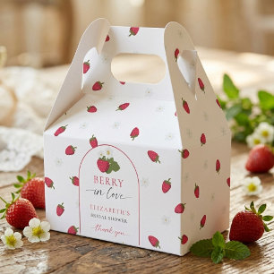 Berry in Love Strawberry Bridal Shower Thank you Favor Boxes