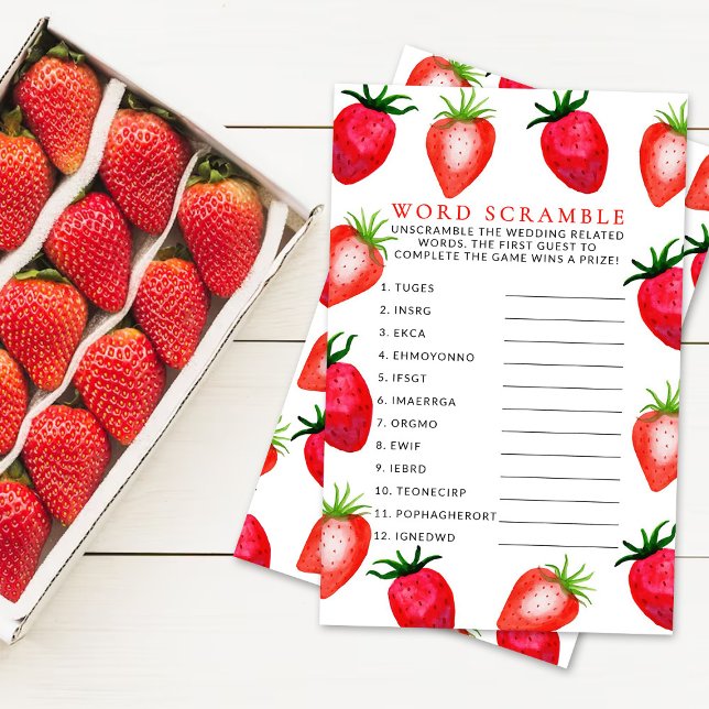 Berry In Love Strawberry Bridal Shower Word Game (Creator Uploaded)