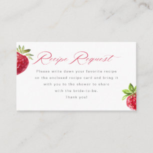 Berry in Love Strawberry Recipe Request Enclosure Card