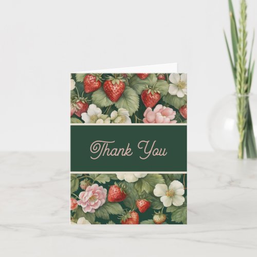 Berry in Love Strawberry Thank you card