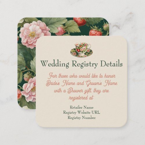 Berry in Love wedding Registry Enclosure Card