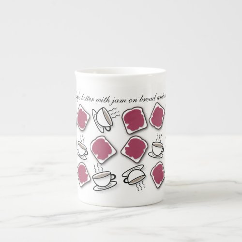 Berry Jam on Bread  Tea Bone China Mug