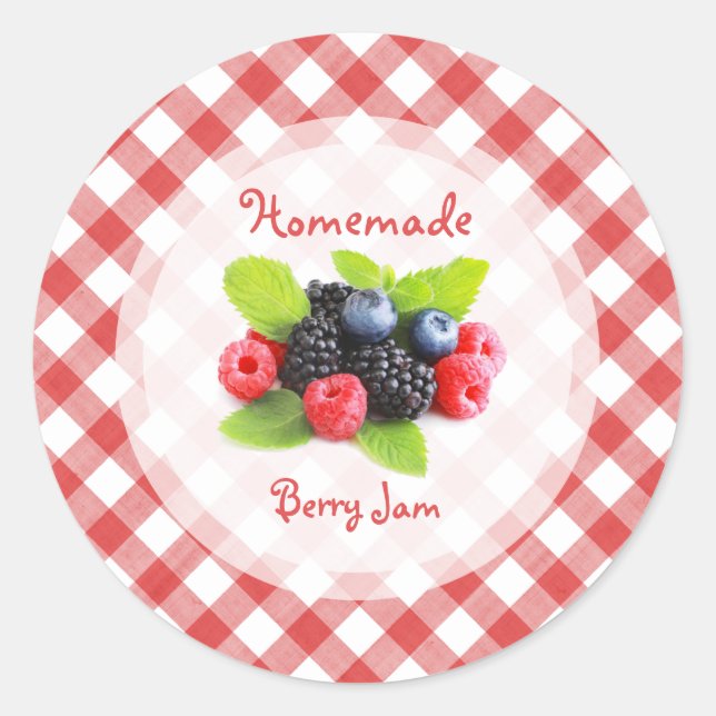 Berry Jam Red Fruits Mix Classic Round Sticker (Front)